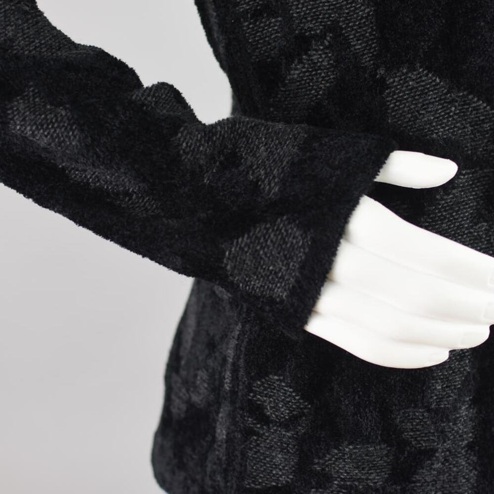 J. Jill Black Chenille Jacquard Floral Long Length Sweater, Women's Small - Picture 6 of 10
